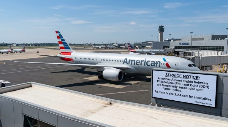 American Airlines Philadelphia Doha flights suspension